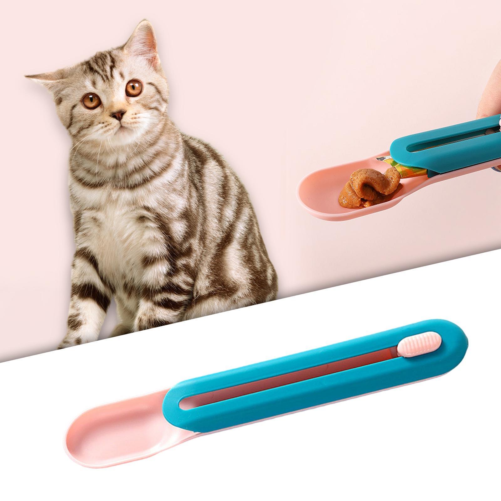 Pet Feeder Cat Strip Squeeze Spoon for Lickable Cat Treats Pet Liquid Snack Feeding
