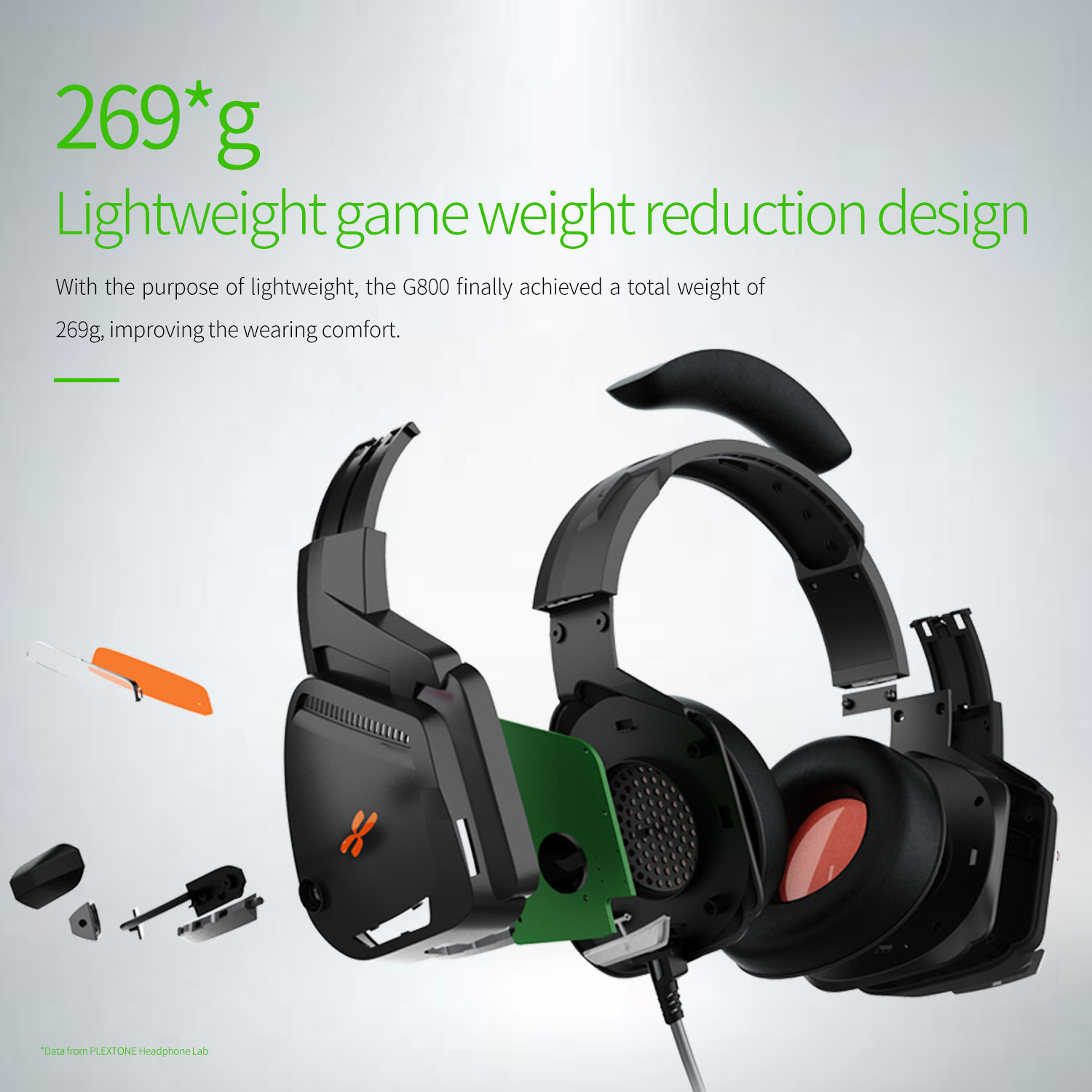 Tai nghe chụp tai gaming dành cho game thủ chuyên nghiệp Plextone G800 thiết kế over ear giúp chống ồn dây dù chống rối kèm mic dùng cho điện thoại laptop pc máy tính dùng jack 3.5mm - hàng chính hãng
