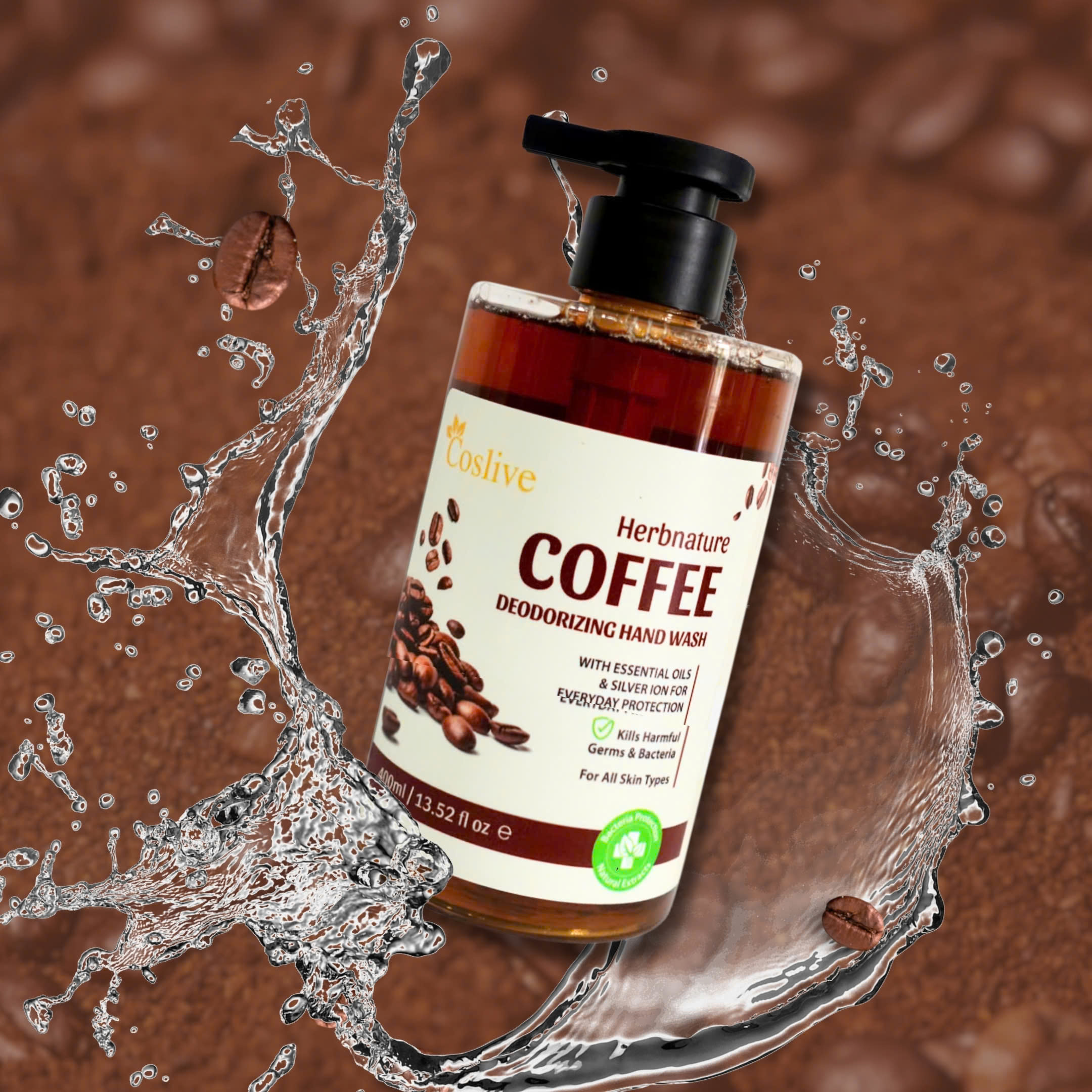 Sữa rửa rửa tay khử mùi cà phê Coslive Herbnature 400ml