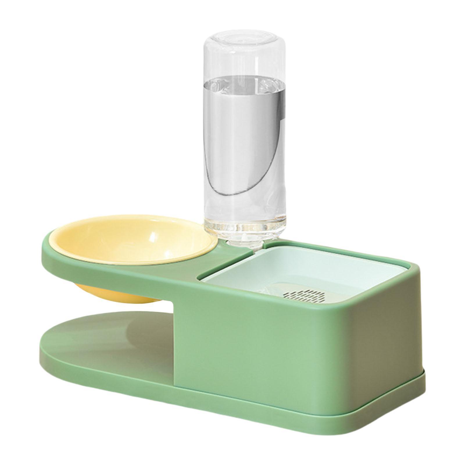 Large Automatic Pet Bowl Dog Cat Water Fountain Dry Food Dispenser