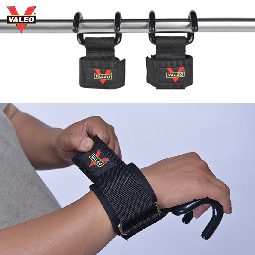 Dây kéo lưng có gắn móc hỗ trợ kéo tạ, kéo xà, deadlift - Lifting Straps - Móc kéo tạ Valeo