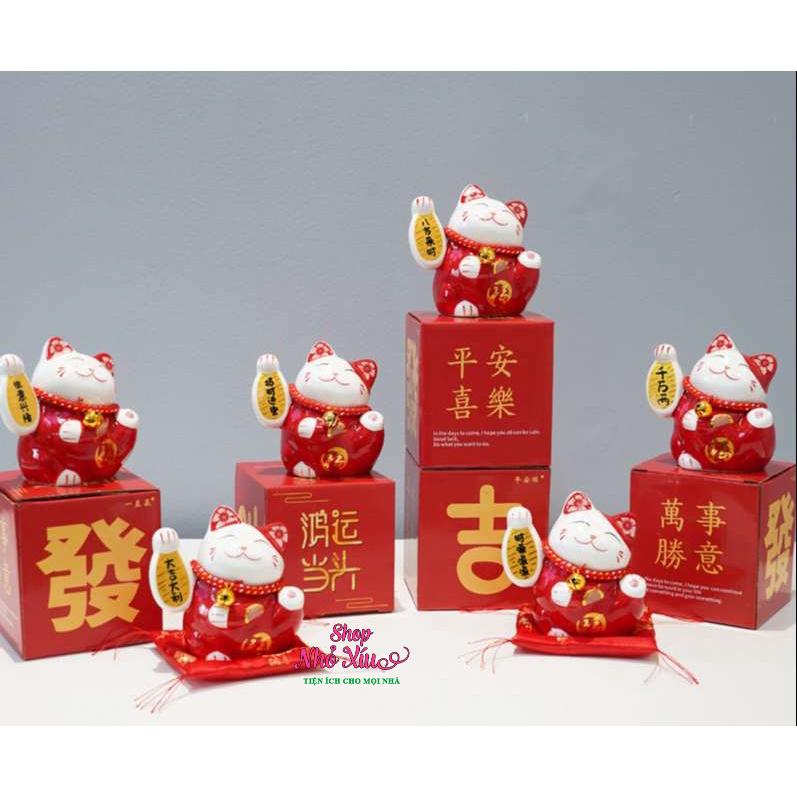 Mèo Thần Tài Để Bàn 10 cm nghênh đón tài phúc, may mắn, bình an - Mèo chiêu tài