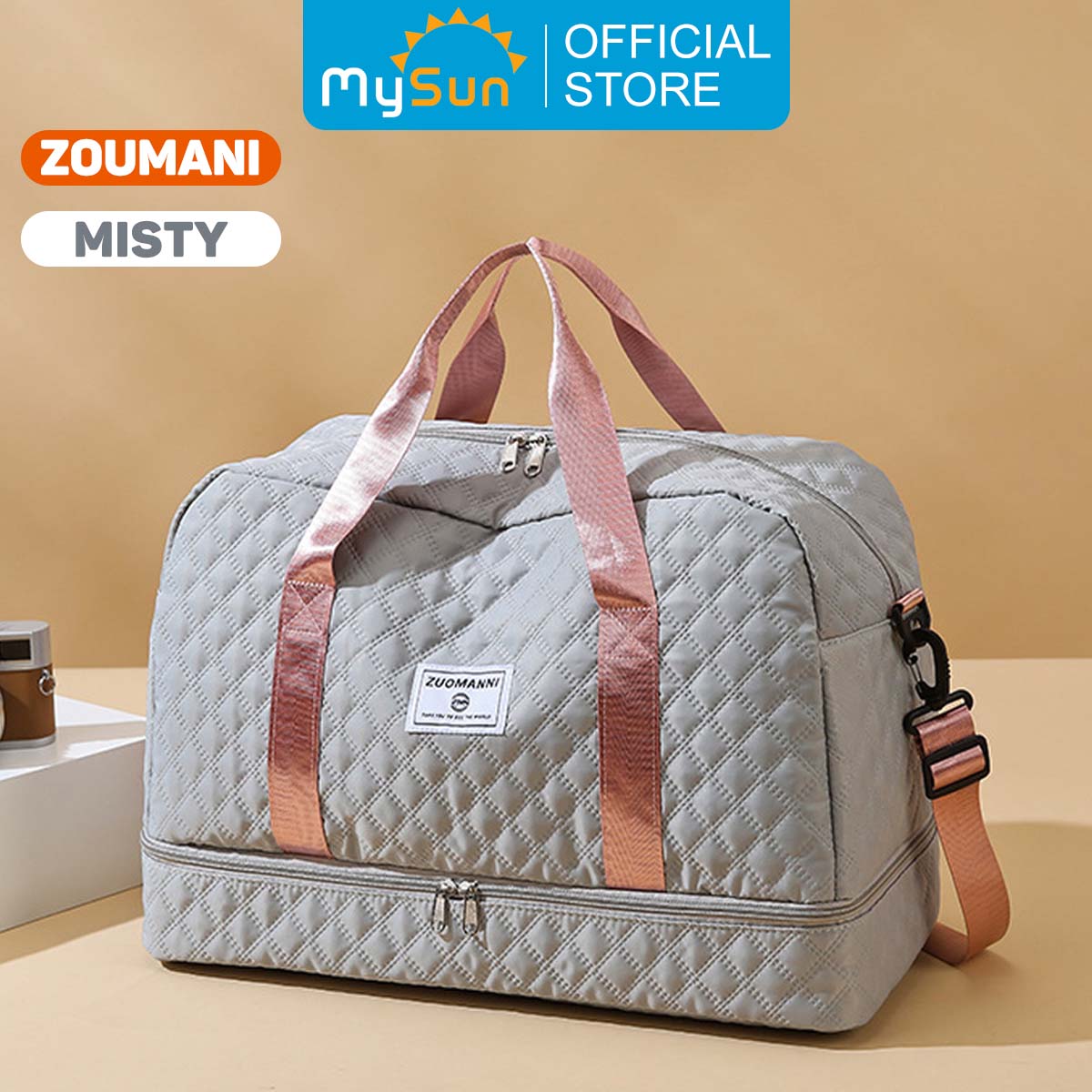 Túi du lịch 2 tầng chống nước cỡ lớn xác tay siêu nhẹ cho nam nữ chính hãng MySun Zoumani