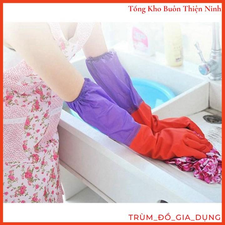 Găng tay cao su lót nỉ