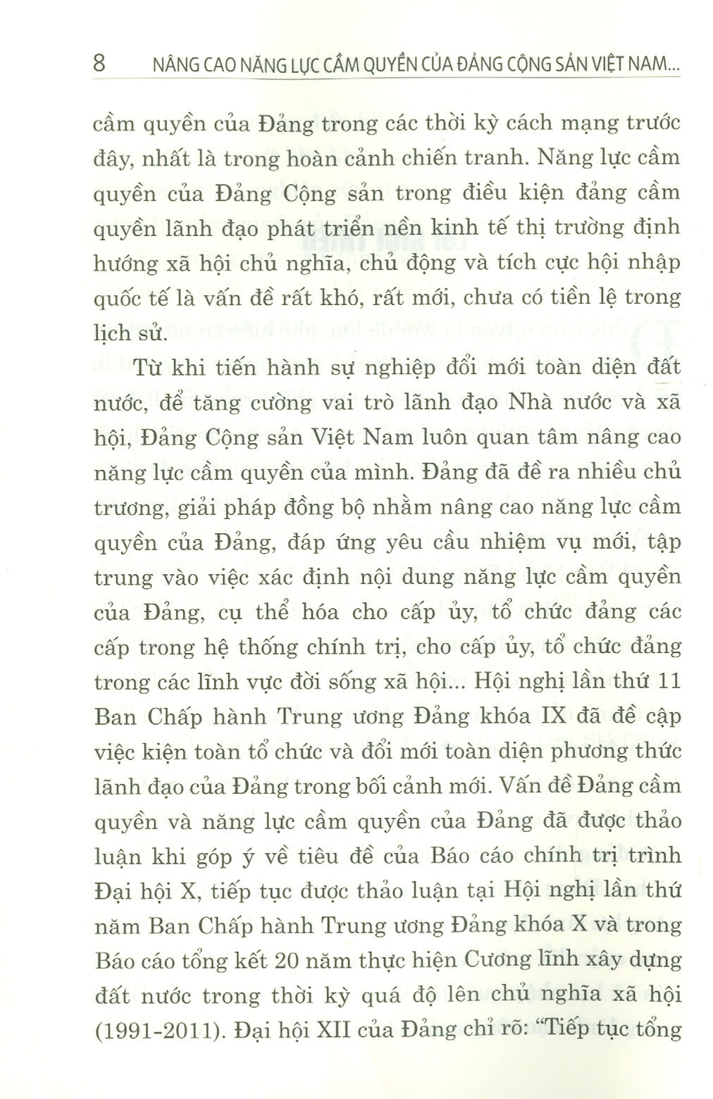 NÂNG CAO NĂNG LỰC CẦM QUYỀN CỦA ĐẢNG CỘNG SẢN VIỆT NAM ĐÁP ỨNG YÊU CẦU TÌNH HÌNH MỚI – Trần Thị Minh và Nguyễn Thị Tố Uyên – NXB Chính trị Quốc gia Sự thật