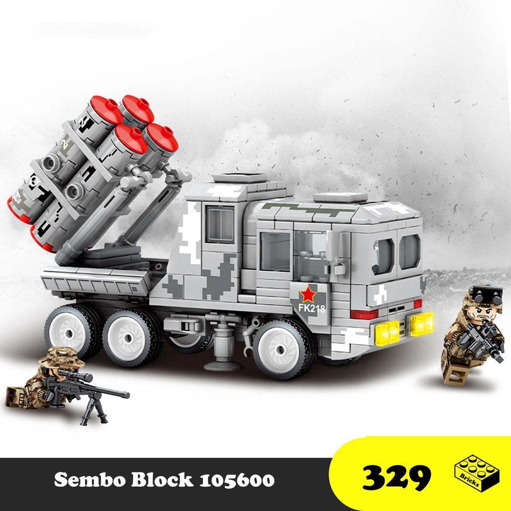 Đồ chơi Lắp ráp Xe Phòng thủ Tên lưa trên không - Sembo Block 105600 Xếp hình thông minh - Mô hình trí tuệ