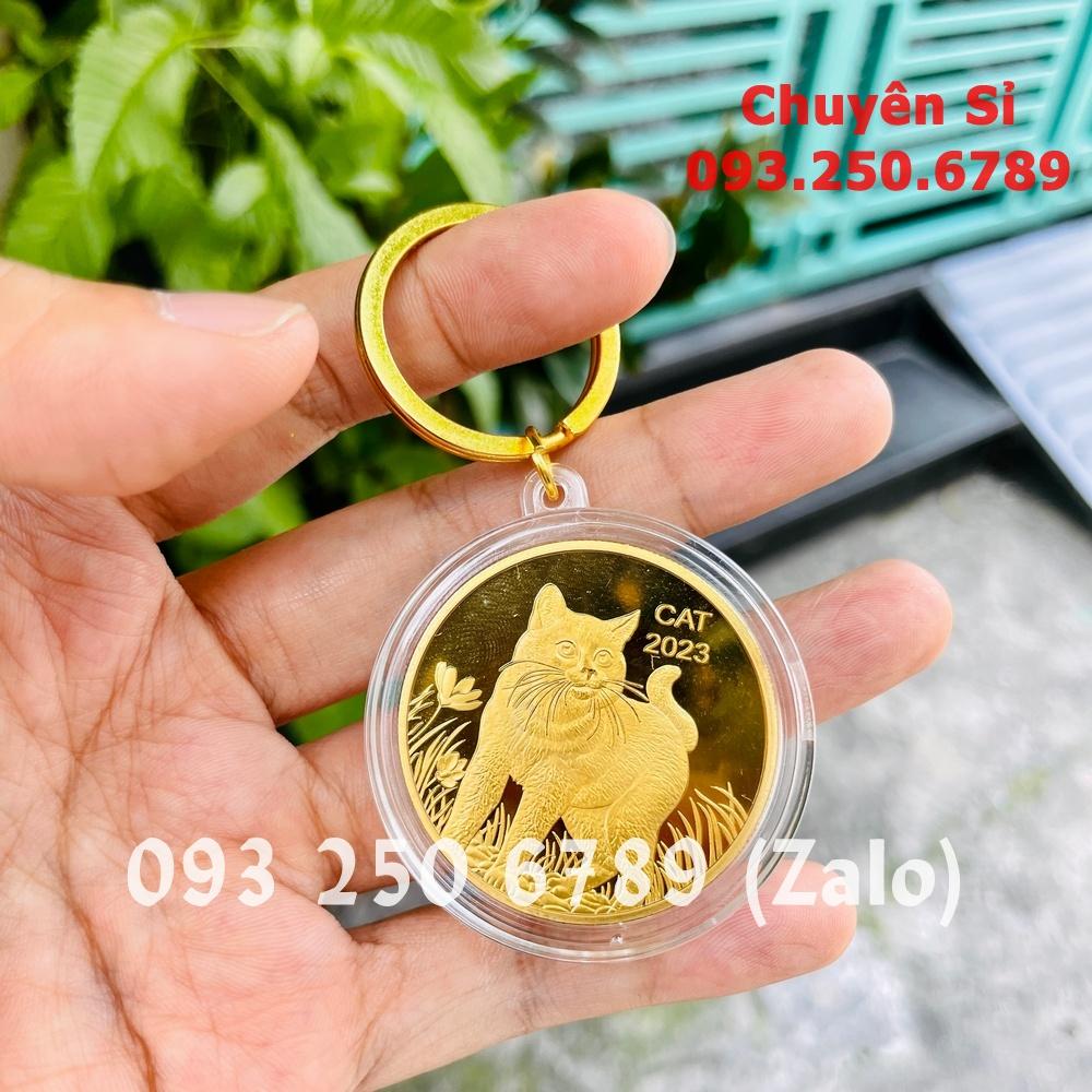 Móc treo chìa khóa Đồng Xu Hình Con Mèo Úc Vàng lì xì tết 2023 - NELI - RƯỚC LỘC XUÂN