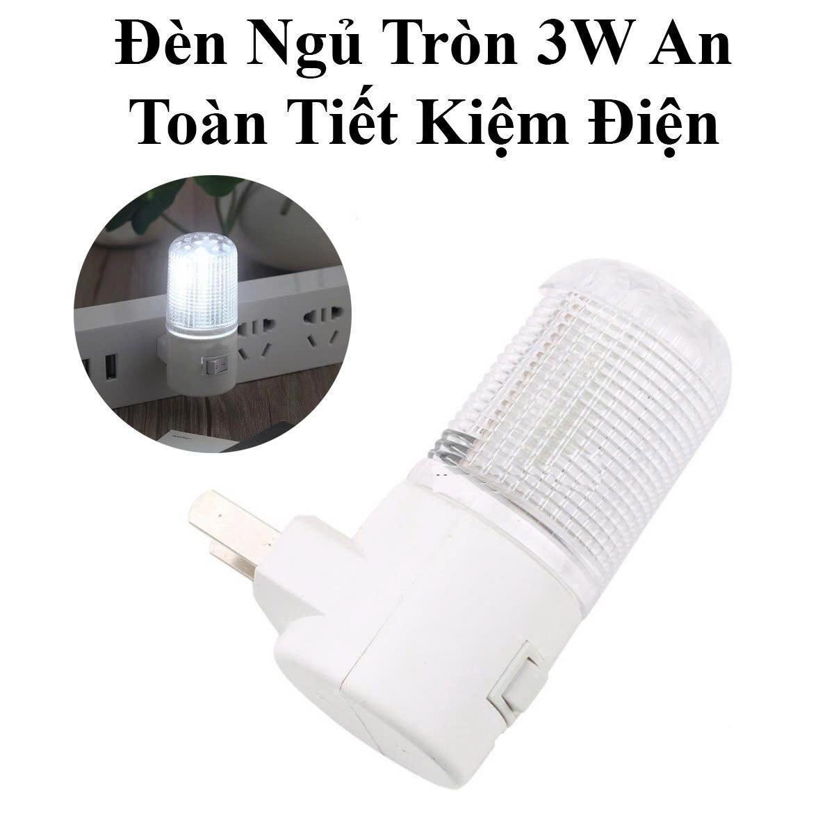 Đèn Ngủ Tròn 3W Tiết Kiệm Điện Ánh Sáng Dịu Nhẹ