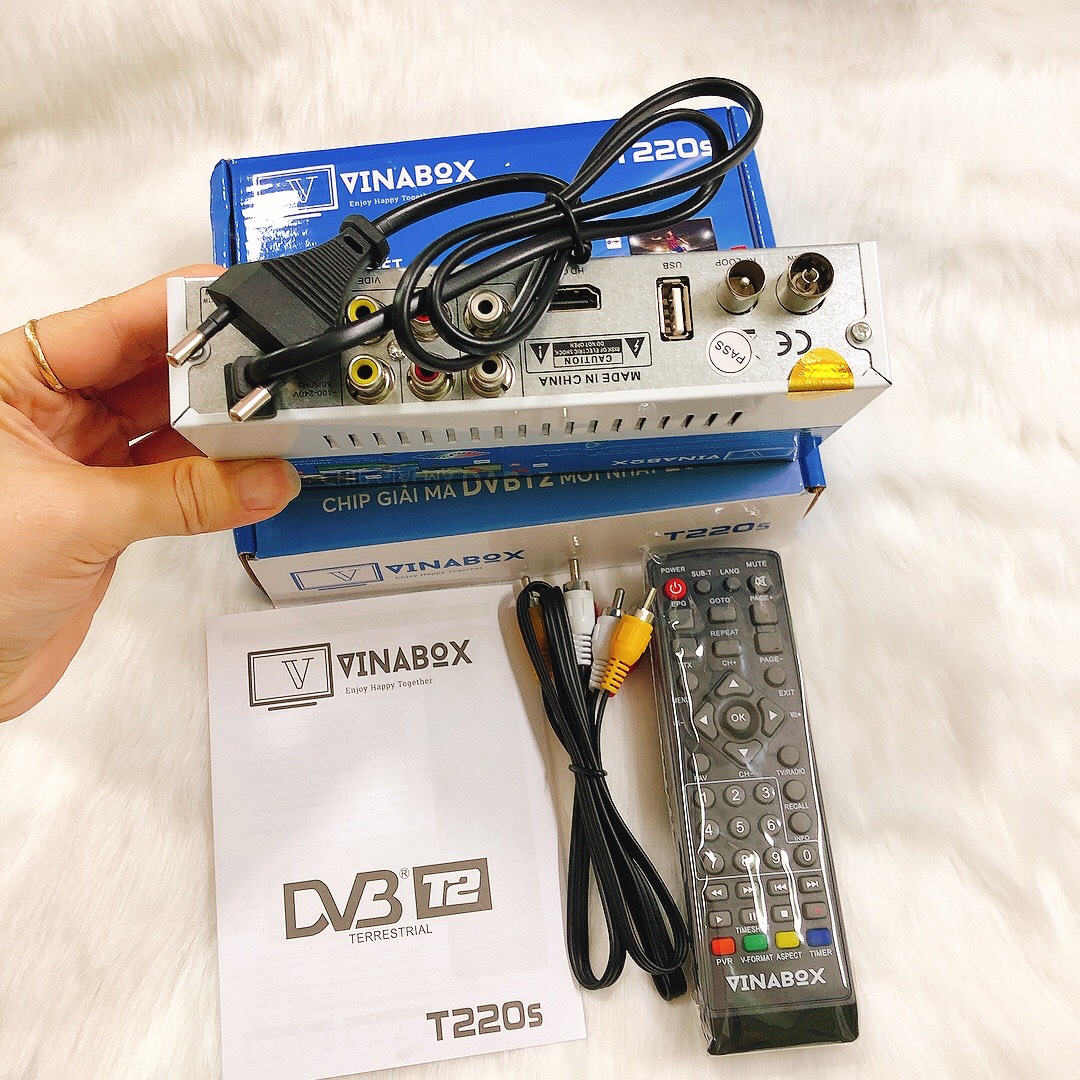 Đầu Thu  KTS DVB T2 Vinabox T220S Thế Hệ Mới 2021 – XEM TRUYỀN HÌNH MIỄN PHÍ- HÀNG CHÍNH HÃNG