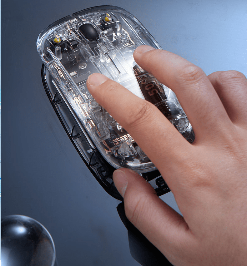 Chuột không dây X5 thiết kế trong suốt mới lạ kết nối bằng chip USB 2.4G với dung lượng pin lên đến 500mAh