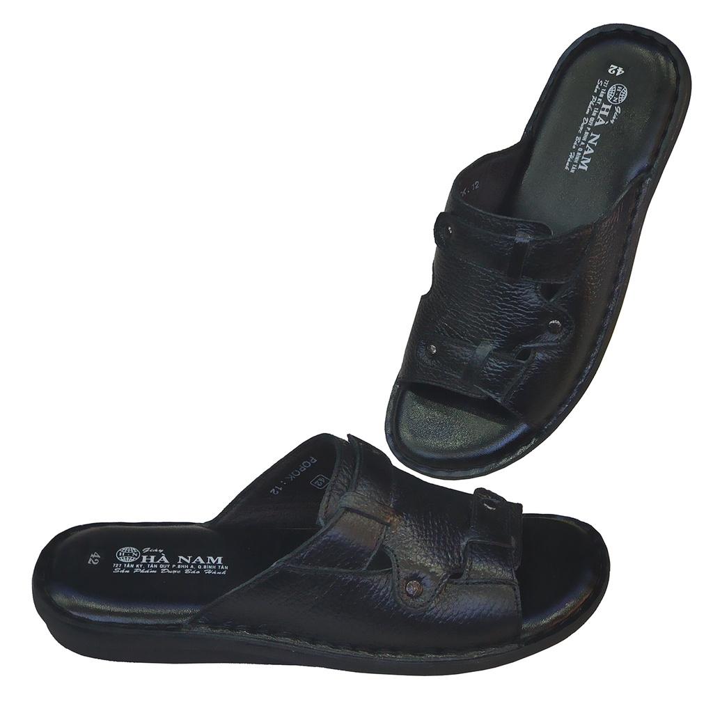 Dép Nam Quai Ngang Da Bò Thật TiTi ĐÔ Cao Cấp DNA2125d