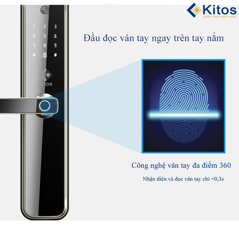 Khóa cửa thông minh Kitos KT-X3 có camera