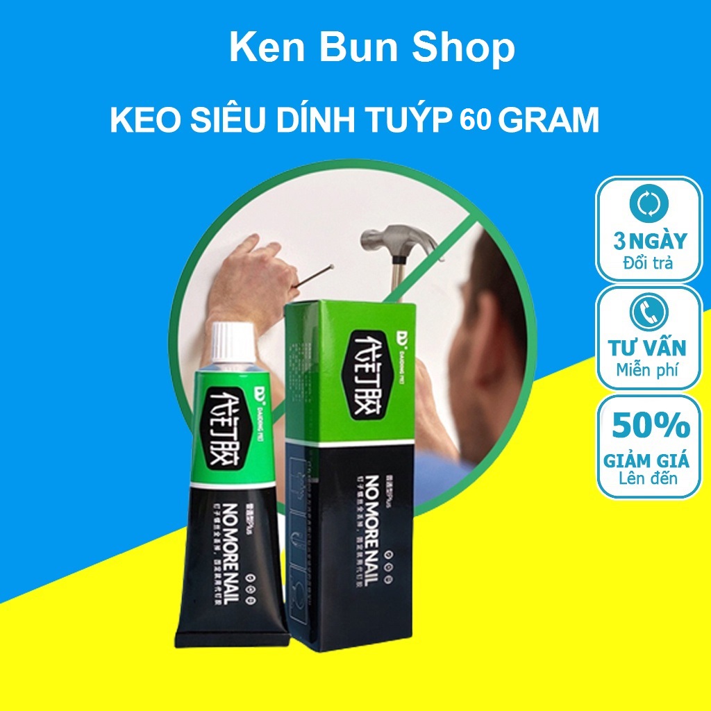 Keo Siêu Dính Năng NOMORENAIL 60g Công Nghệ Nhật Bản Dính Gạch Gỗ Đá Sắt