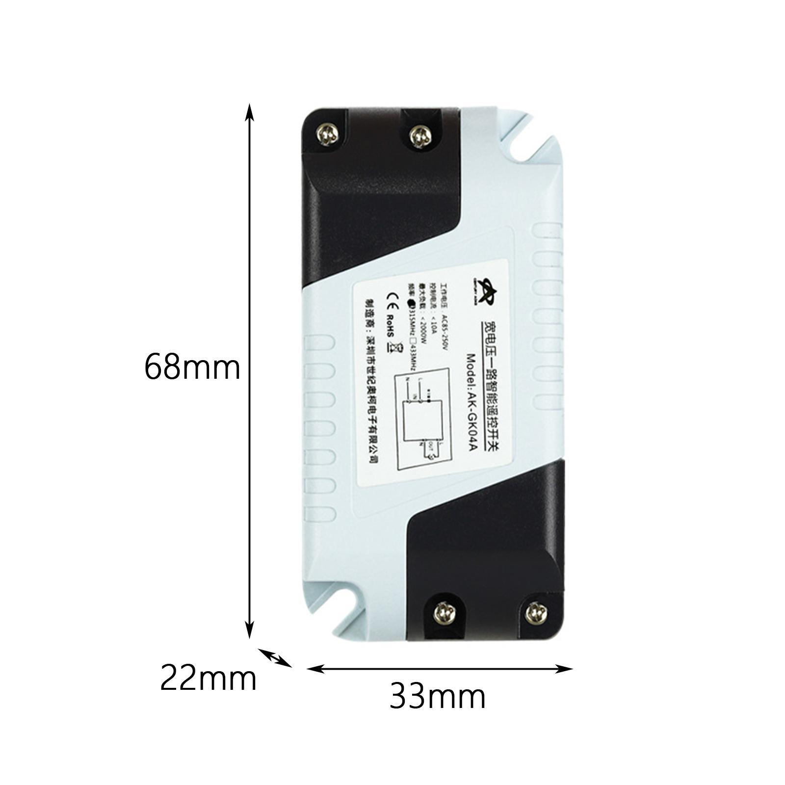 Remote Control Relay Switch 433MHz for Pump Lights Ceiling Household Control