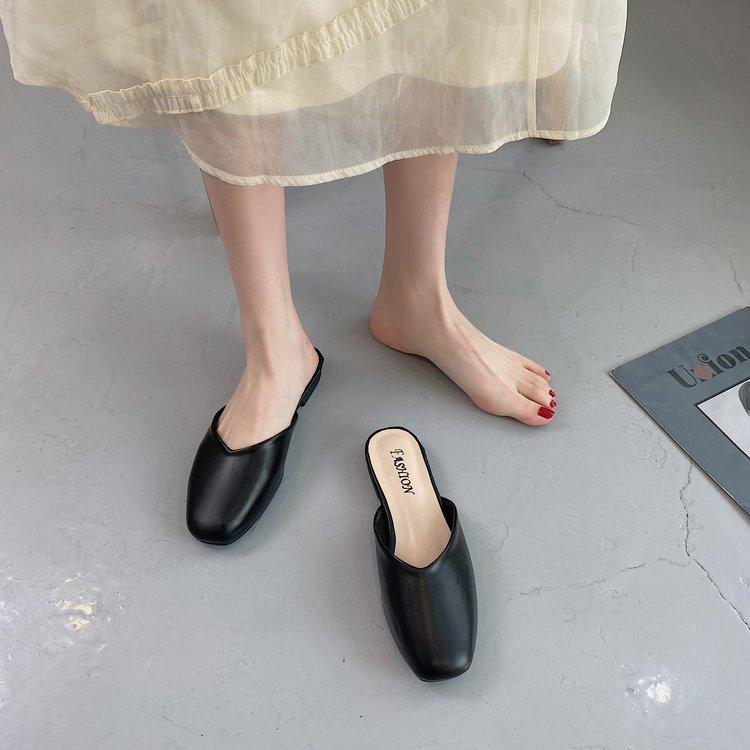 Giày Sandal Đế Thấp Mũi Vuông Thời Trang Dành Cho Nữ