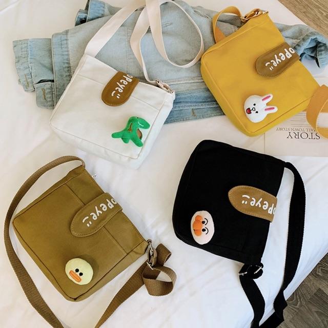 Túi tote vải canvas nữ đeo chéo PEYE TV04