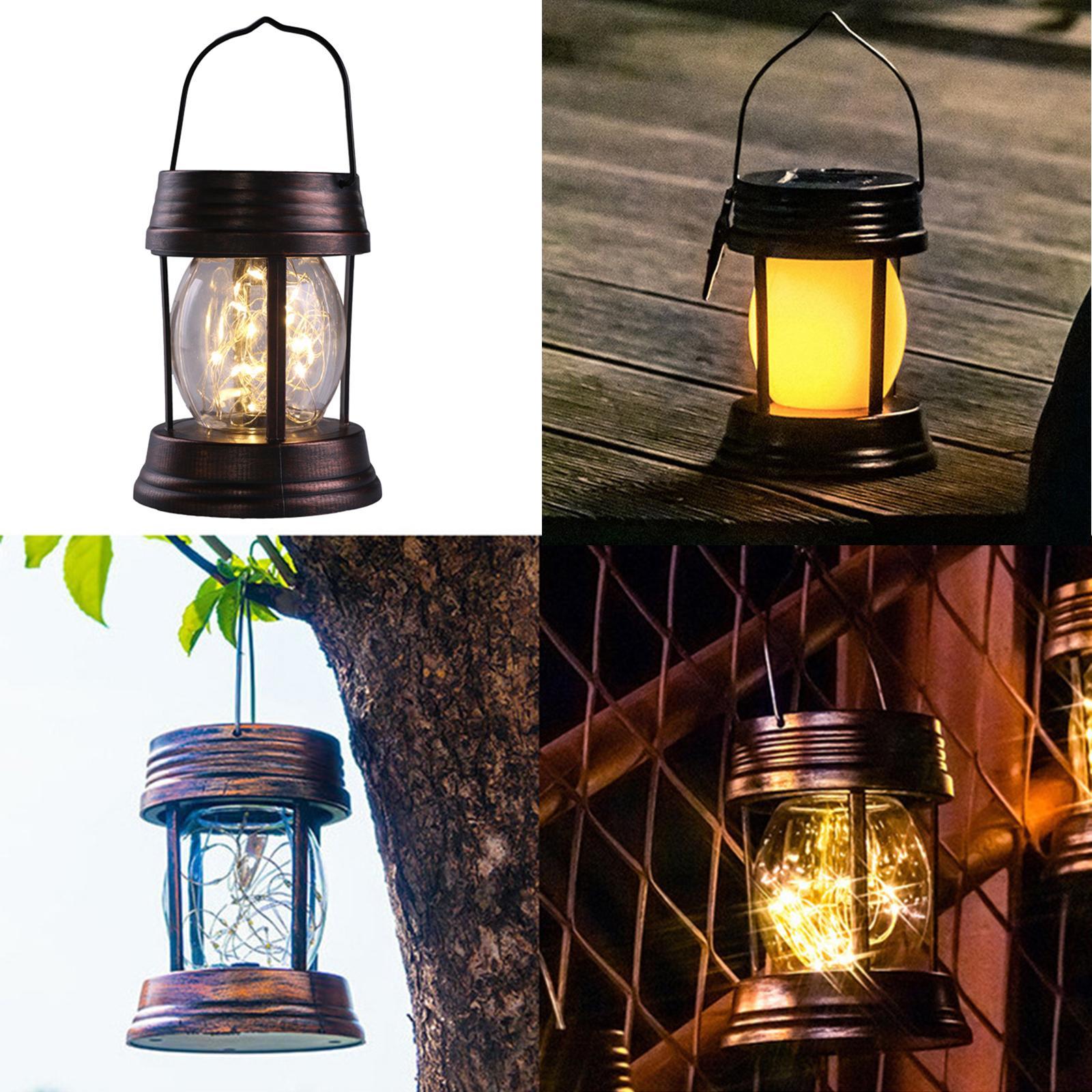 Solar Lantern Lamp IP64 Waterproof Portable Light for Yard Pathway
