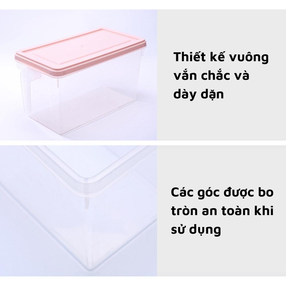 Hộp đựng thực phẩm thức ăn tủ lạnh tủ bếp cỡ lớn có tay cầm đa năng hộp trong suốt có nắp đậy tiện ích thông minh