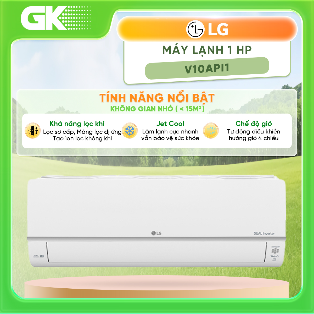 Máy lạnh LG Dualcool Inverter 1HP - V10API1 - Hàng chính hãng