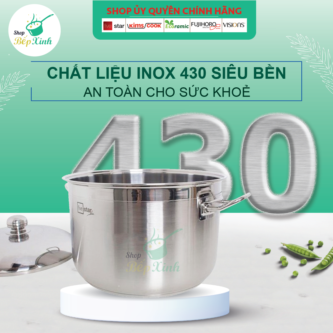 Nồi Inox 3 Đáy 36cm Fivestar N36-3D - Hàng Chính Hãng