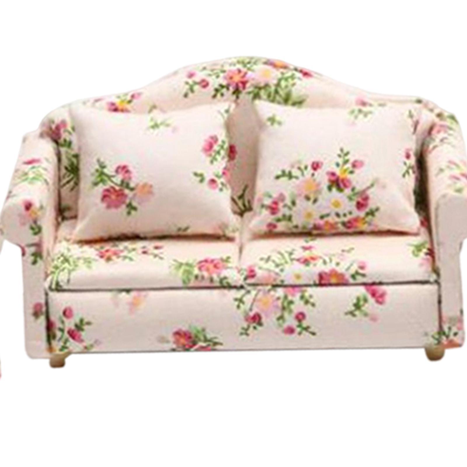 Doll House Furniture Sofa Toys Dollhouse Decor Wooden 1/12 for Dollhouse