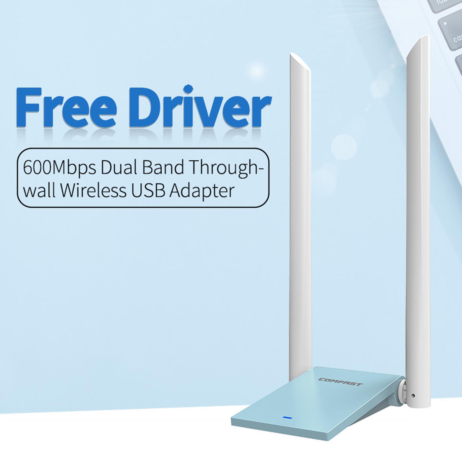 600Mbps Dual Band Wireless WiFi Adapter with High-gain  Free Driver