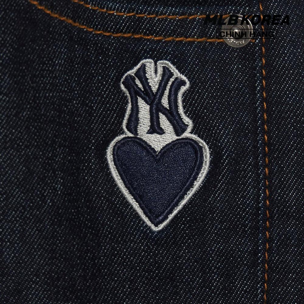 MLB - Quần jeans nữ ống rộng Heart One Point Solid Denim 3FDPH0231