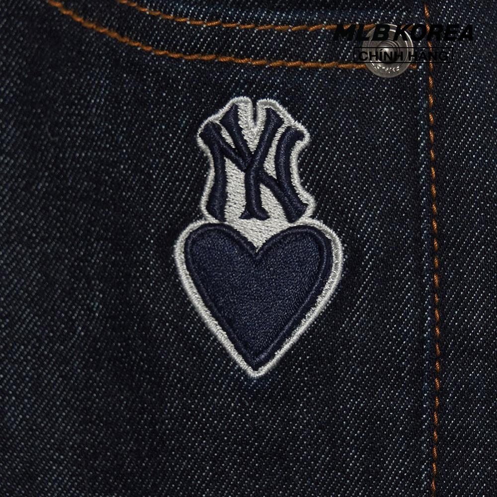 MLB - Quần jeans nữ ống rộng Heart One Point Solid Denim 3FDPH0231-50NYS