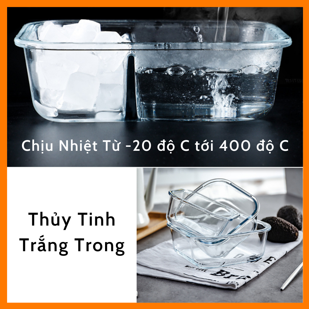 Mua 2 TẶNG 1 Bộ Hộp Đựng Thức Ăn Hộp Cơm Bảo Quản Thực Phẩm Thủy Tinh Chịu Nhiệt