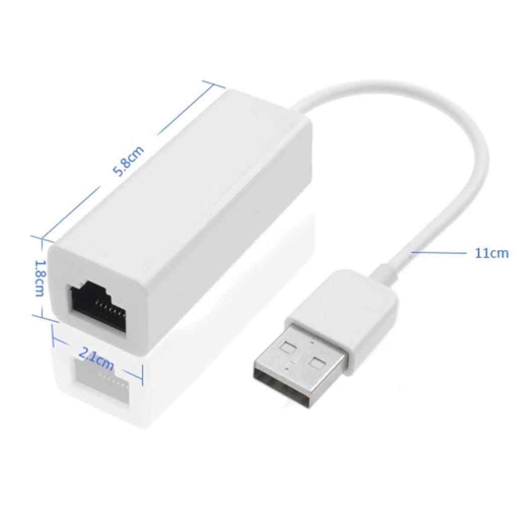 USB to LAN Network Card Cable, with USB 2.0 Male to Female RJ45 Ports, The