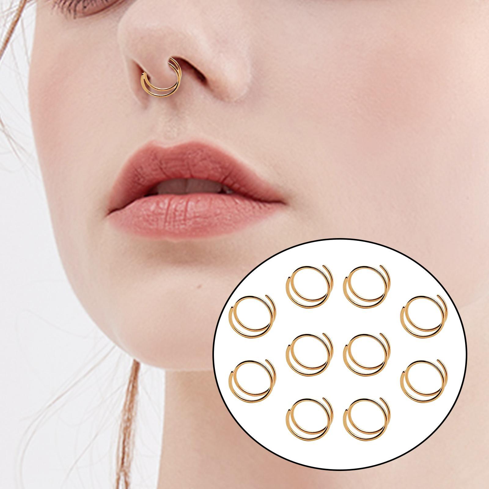 10 Count 6mm Nose Rings Spiral Nose Hoop  Birthday