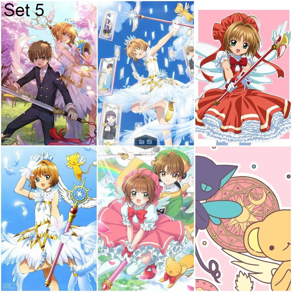 Bộ 6 Áp phích - Poster Anime Thủ Lĩnh Thẻ Bài - Cardcaptor Sakura (bóc dán) - A3, A4, A5