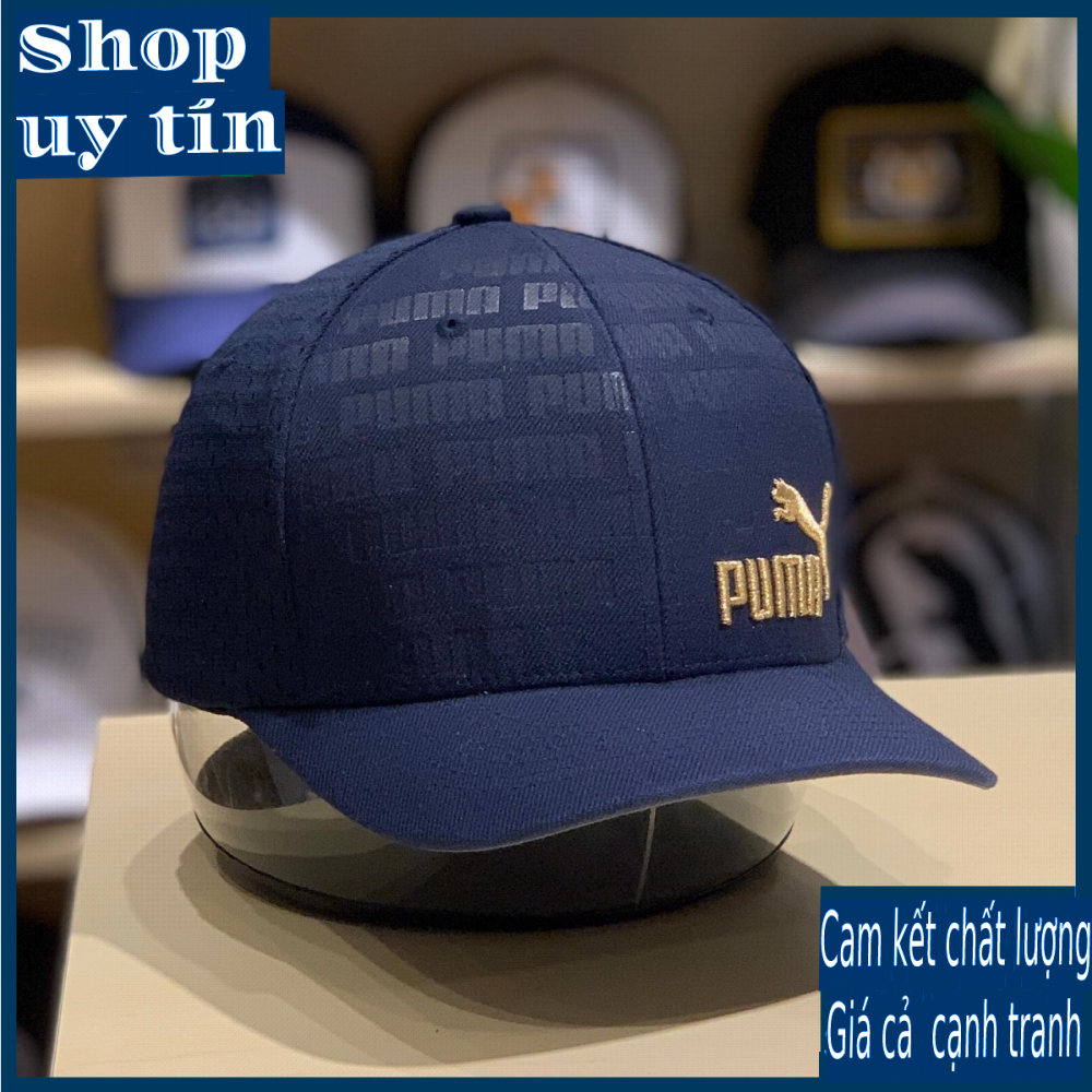 [ Miễn ship / giảm giá ] MŨ NÓN LƯỠI TRAI NAM NỮ LOGO PM THÊU BÊN CAO CẤP  - màu xanh/ màu đen / đen vân da
