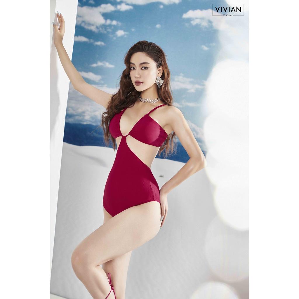 Đồ bơi nữ cao cấp dạng một mảnh cut-out sexy - màu Đỏ - VS179_RD