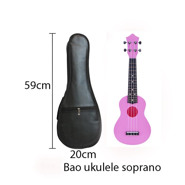 Bao (túi)da đựng đàn ukulele đủ size- bao da 3 lớp chống nước, size soprano, concert, tenor (21,23,26 inch