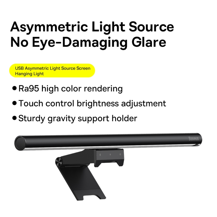 Đèn Treo Màn Hình Máy Tính Chống Chói Bảo Vệ Mắt Baseus i-wok2 Series Screen Hanging Light (I-wok2 Youth New Edition, Ra&gt;95, i-wok2 USB Asymmetric, Full Spectrum Color, Touch Control)- DGIW- Hàng chính hãng