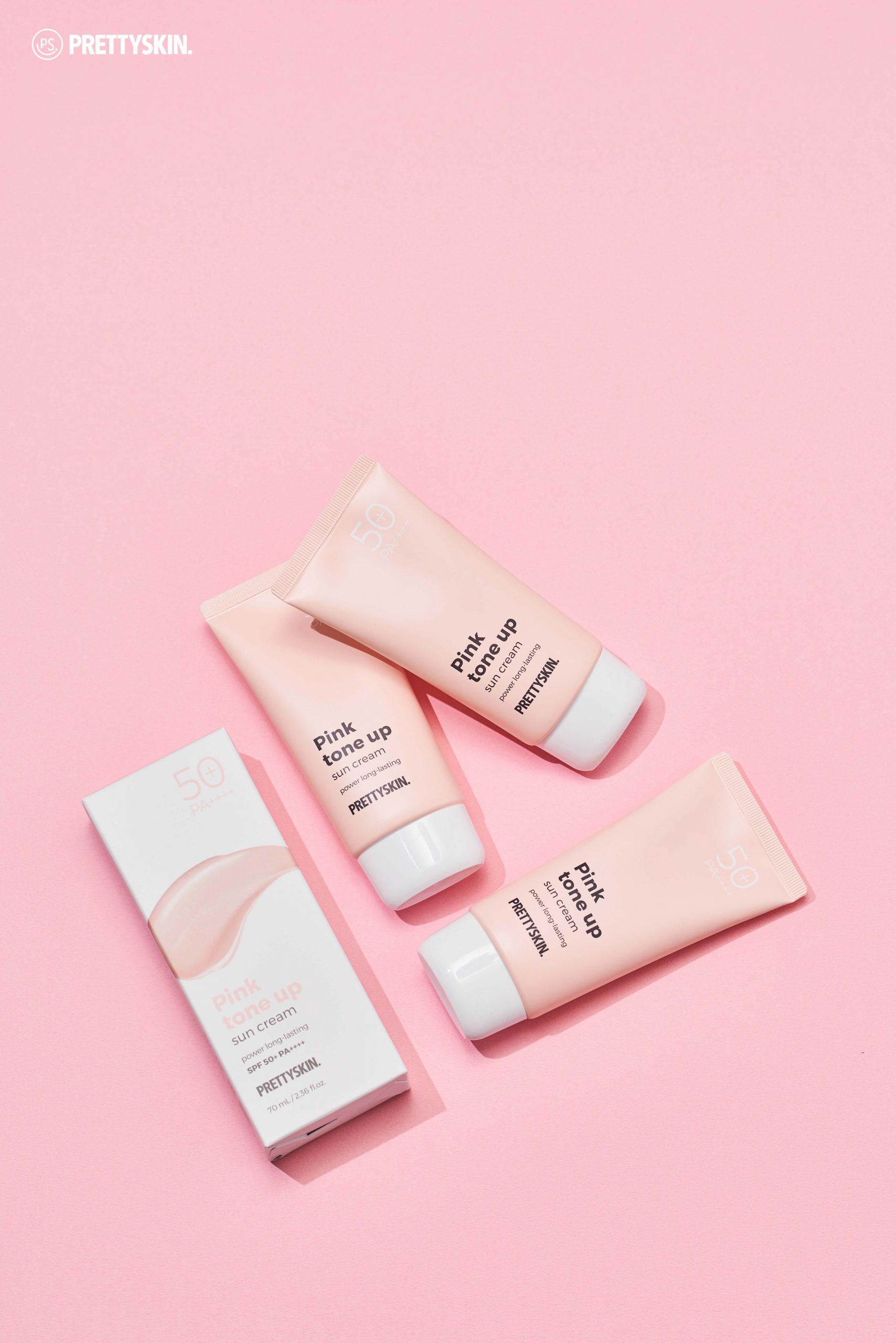 Kem chống nắng Pink tone up Sun Cream Prettyskin 70ml