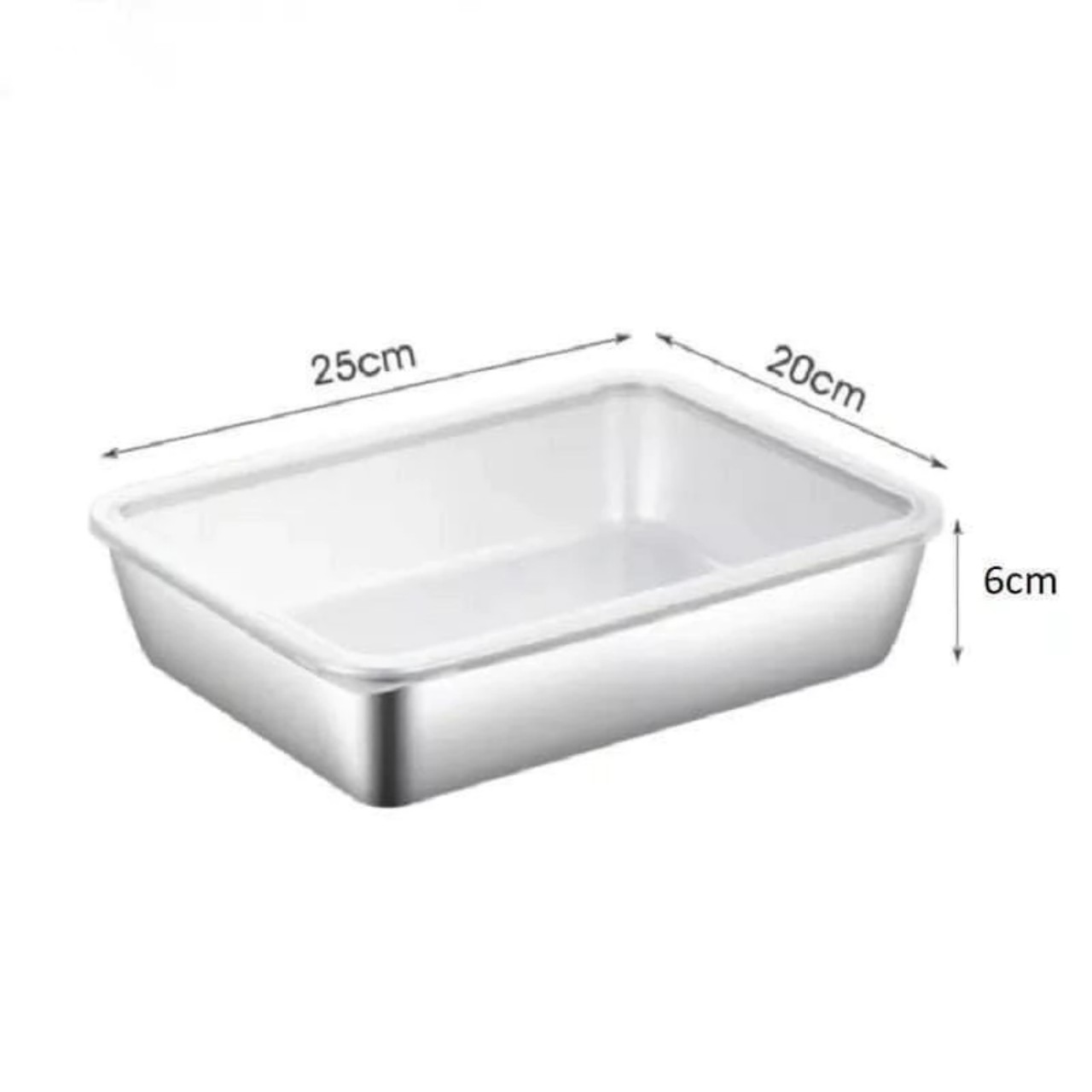 Hộp Đựng Thực Phẩm Inox Để Tủ Lạnh Có Nắp Đậy Đa Năng Tiện Lợi- Có 2 Size 13.5x10.5x5.8 cm và 20x5,5x25cm - Khay Inox 304 Chống Gỉ - Hàng Chính Hãng MINIIN