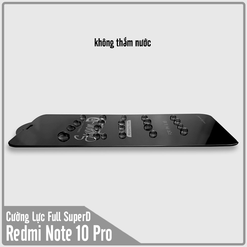 Kính cường lực Super D cho Xiaomi Redmi Note 10 Pro 4G Full viền Đen