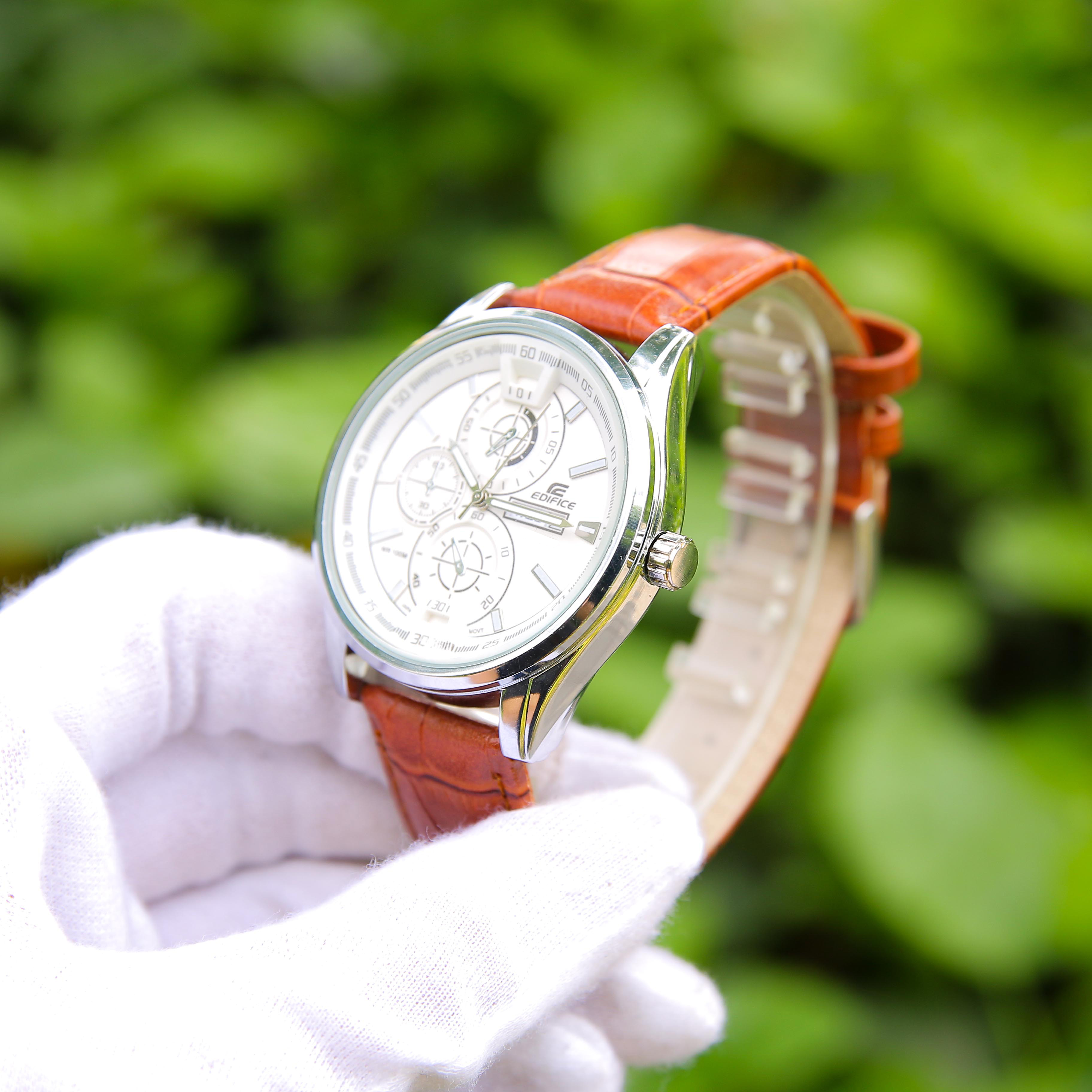Đồng hồ nam 6 kim phong cách Ý dây da mặt tròn  CADN3051 hiển thị 2 lịch ngày tháng – Thiết kế sang trọng – Lịch lãm – Dễ dàng kết hợp trang phục