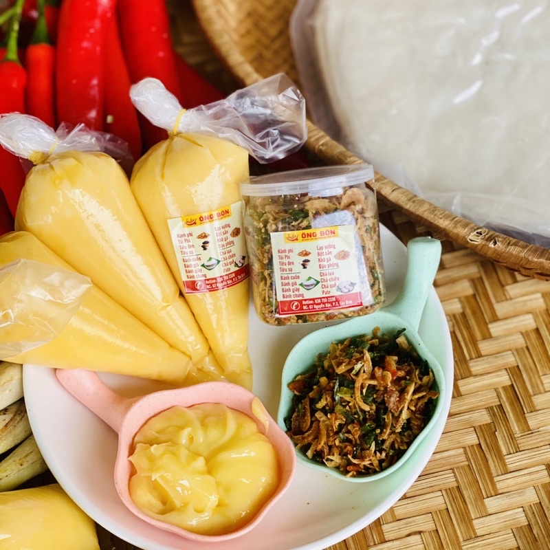 Combo Bơ Vàng Vs Muối Tôm Hành Phi - Tặng 70g Bánh Tráng Tôm Phơi Sương