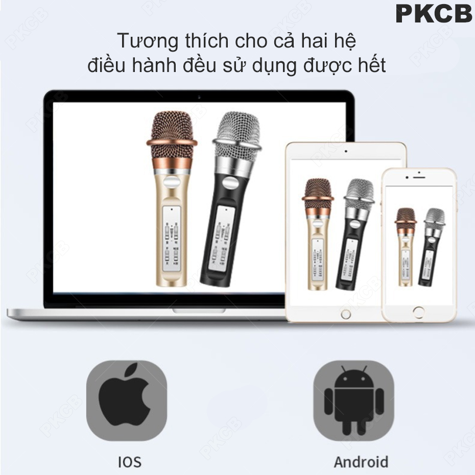 Micro Bluetooth Không Dây KTV Live Stream Cực Hot Hiện Nay PKCB S6 Bạc - Hàng Chính Hãng