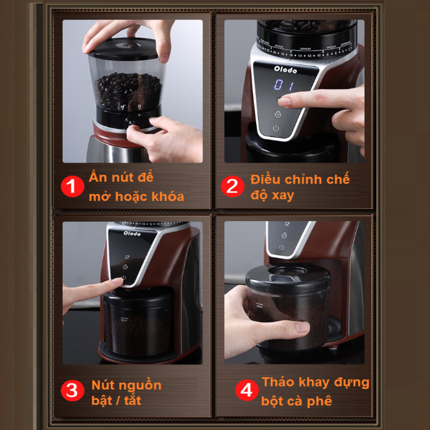 Máy xay hạt cà phê Espresso 31 chế độ, cao cấp CG-001