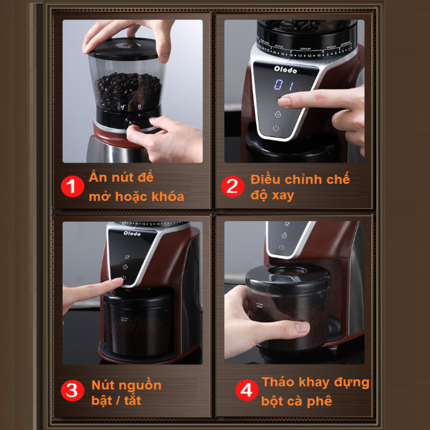 Máy xay hạt cà phê Espresso, thương hiệu Đức Olodo CG-001
