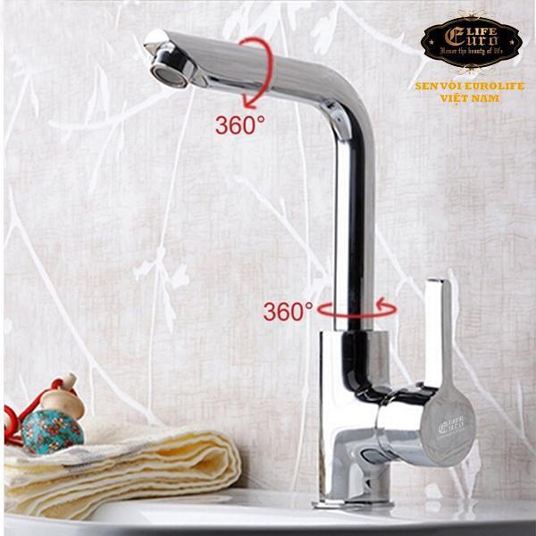 Chậu rửa chén Inox Eurolife C8 + Vòi rửa chén nóng lạnh EurolifeEL-T007 + Bình xịt nước rửa chén
