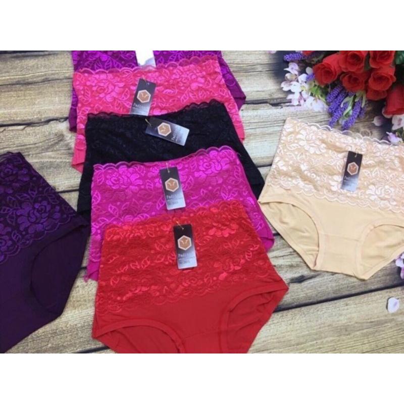 Quần lót gen bụng cotton phốt ren #2015