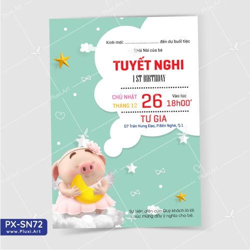 Thiệp thôi nôi – sinh nhật theo yêu cầu Pluxi (PX_SN72)