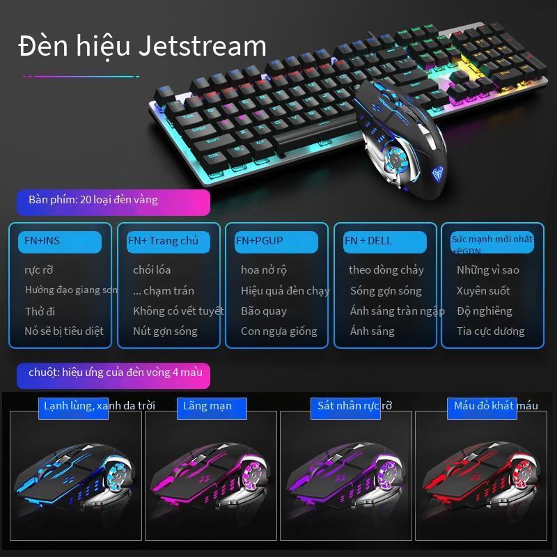 Phong Cách Mới Nhất Tarantula T400 Bộ Bàn Phím Cơ Và Chuột Bề Mặt Kim Loại Điện Trò Chơi Thi Đấu Ăn Thịt Gà Máy Tính Xách Tay Chuột Phím Có Dây