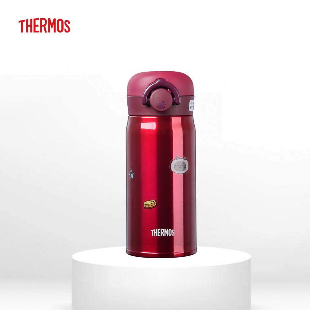 Bình giữ nhiệt Nhật Bản inox Thermos nút bấm 350ml JNR 350 - Hàng chính hãng - Light Blue