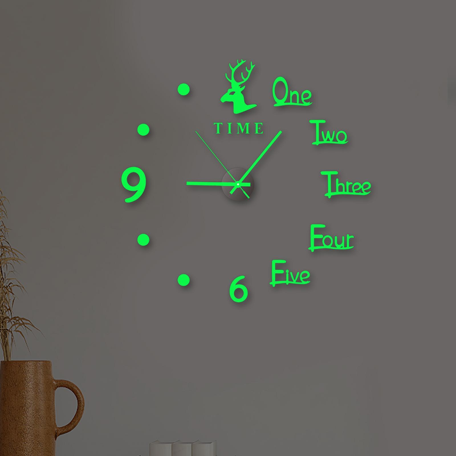 Luminous Wall Clock Sticker DIY Digital Clock Wall Stickers for Office Home
